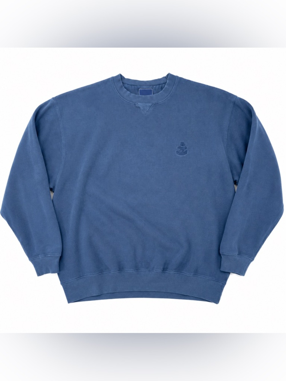 VTG Faconnable Men’s Large Blue 100% Cotton Crewneck Sweatshirt Embroidered Logo